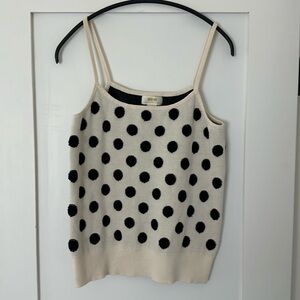 Like new! Anthropologie Maeve Knit Polka Dot Tank - size small